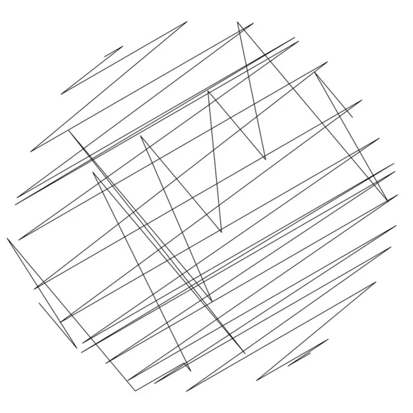 Geometrikus Crisscross Cikcakkos Éles Vonalak Elem Hullámos Hullámzó Véletlenszerű Vonalak — Stock Vector