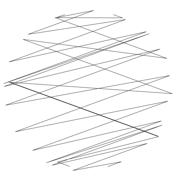 Geometrische Kreuzförmige Zickzackige Kantige Linien Wellenförmige Wellenförmige Zufallslinien Streifen Aktienvektorillustration — Stockvektor