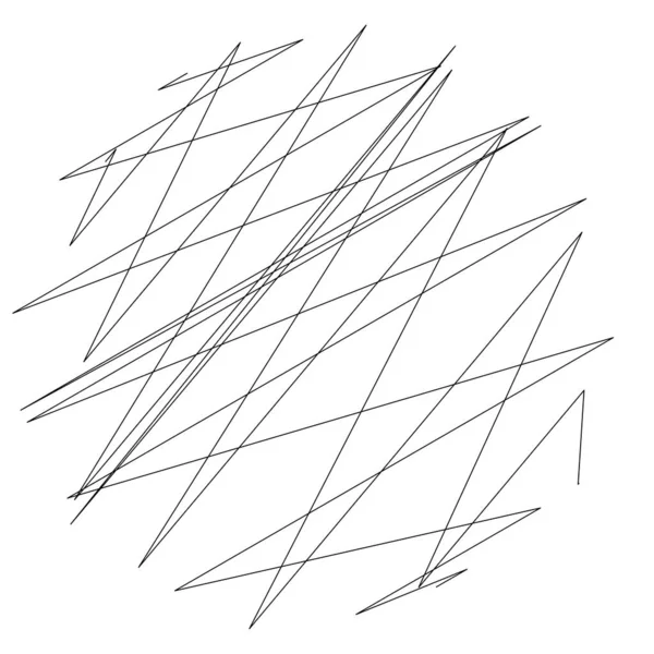 Geometrische Crisscross Zigzag Edgy Lijnen Element Golvend Golvende Willekeurige Lijnen — Stockvector