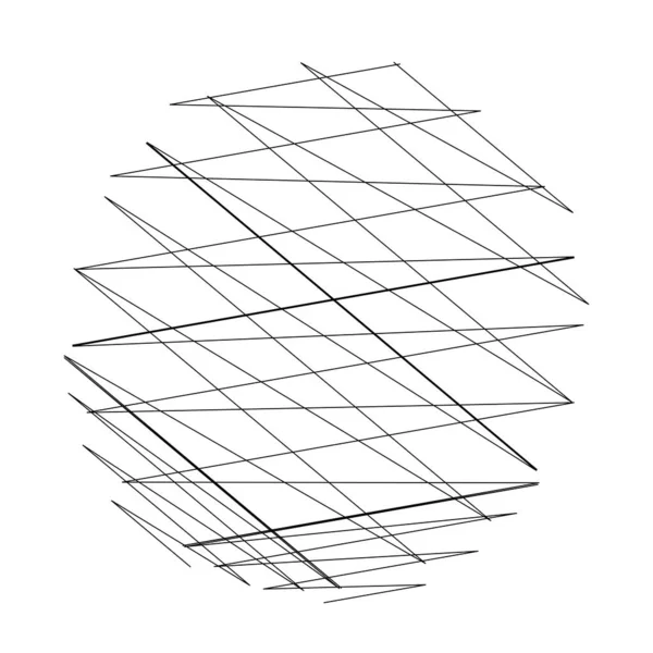 Geometric Crosscross Zigzag Element Linii Edgy Wavy Fluturând Linii Aleatorii — Vector de stoc