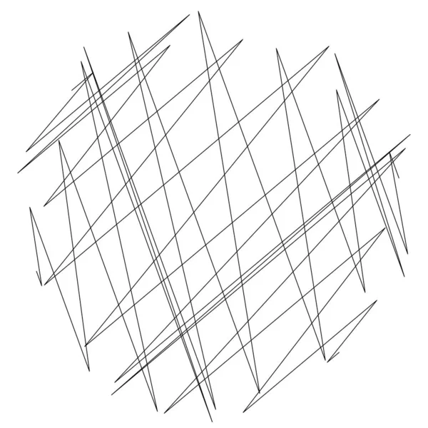 Geometrische Crisscross Zigzag Edgy Lijnen Element Golvend Golvende Willekeurige Lijnen — Stockvector