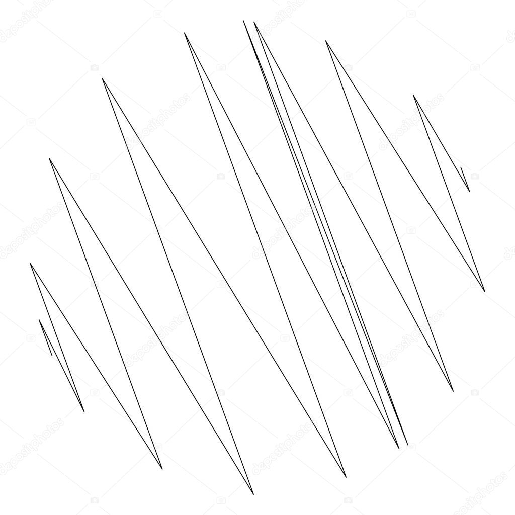 Geometric crisscross, zigzag, edgy lines element. Wavy, waving random lines, stripes - stock vector illustration, clip-art graphics