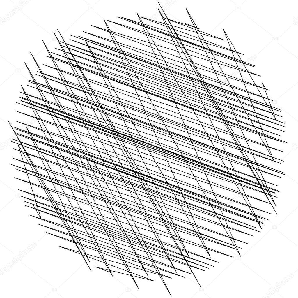 Geometric crisscross, zigzag, edgy lines element. Wavy, waving random lines, stripes - stock vector illustration, clip-art graphics