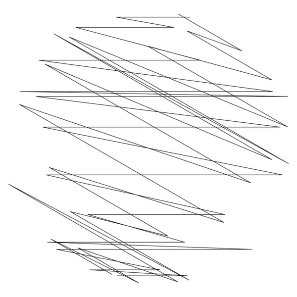 Geometrische Kreuzförmige Zickzackige Kantige Linien Wellenförmige Wellenförmige Zufallslinien Streifen Aktienvektorillustration — Stockvektor