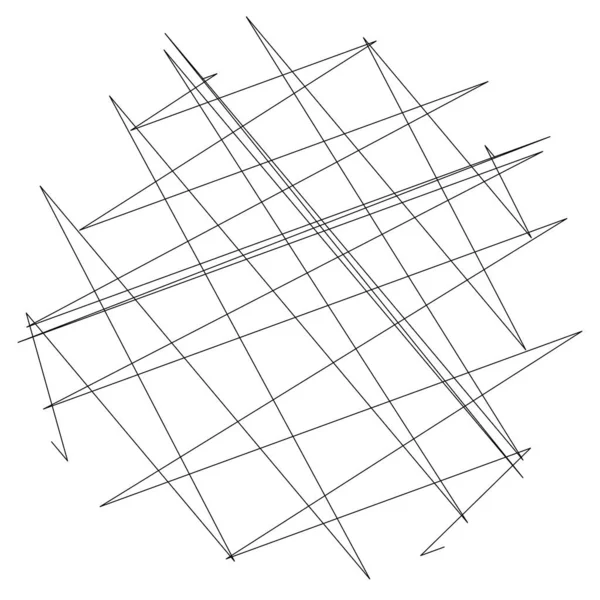 Geometrische Crisscross Zigzag Edgy Lijnen Element Golvend Golvende Willekeurige Lijnen — Stockvector