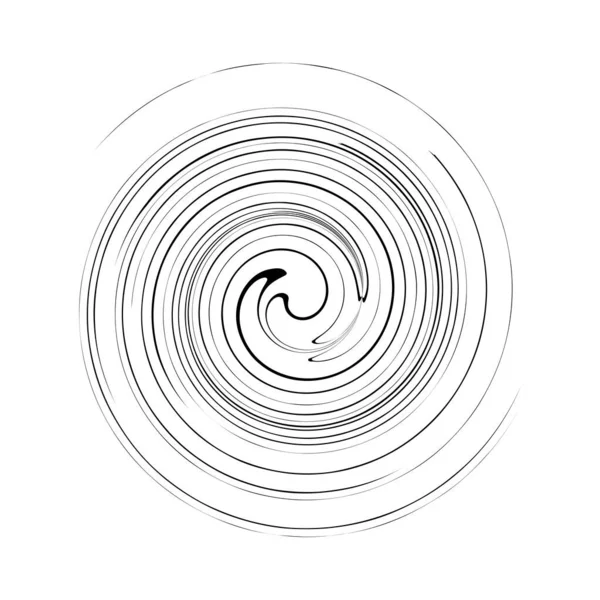 Kurvig Spiral Virvlande Och Virvlande Element Konvergerande Roterande Radiell Volut — Stock vektor