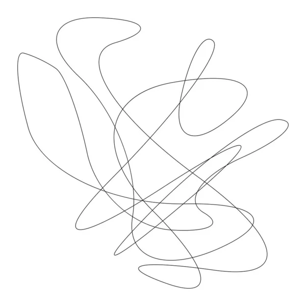 Curvas Aleatorias Garabatos Forma Abstracta Mano Alzada Squiggle Distorsión Torcedura — Vector de stock