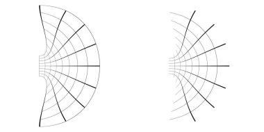 Soyut geometrik şekil elementleri dağılmış. Deformasyon, bozulma warp, kareli, ızgara, ağ yüzey vektör çizimi, klip-sanat grafikleri üzerinde ince etki.