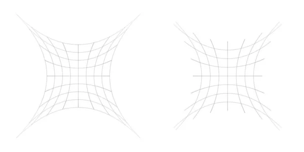Verzerrte Abstrakte Geometrische Formelemente Verformung Verzerrung Optimierungseffekt Auf Kariert Gitter — Stockvektor