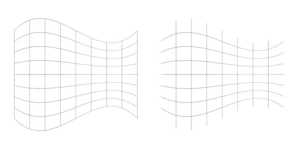 Verzerrte Abstrakte Geometrische Formelemente Verformung Verzerrung Optimierungseffekt Auf Kariert Gitter — Stockvektor