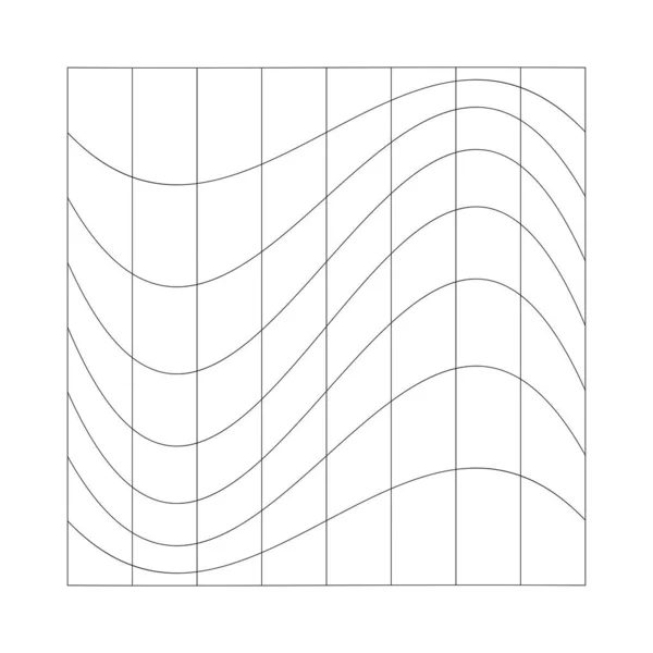 Förvanskade Abstrakta Geometriska Formelement Deformation Distorsionswarp Tweak Effekt Rutig Rutnät — Stock vektor