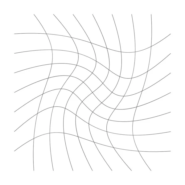 变形的抽象几何形状元素 畸变翘曲 对格子 网格表面的微调效果 网格表面的矢量图解 剪贴图 — 图库矢量图片