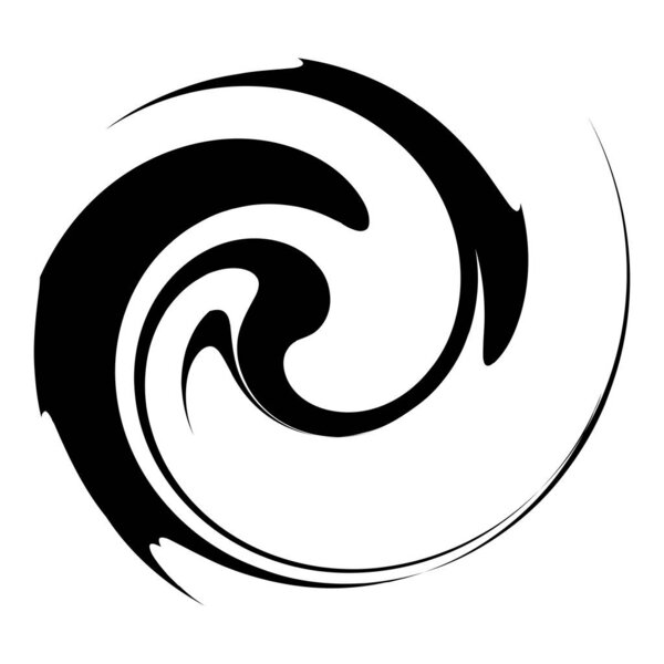 Curl, spiral, swirl, volute. Helix circular twirl