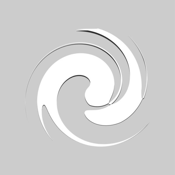 Curl, spiral, swirl, volute. Helix circular twirl