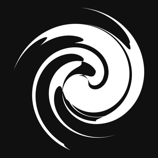 Curl, spiral, swirl, volute. Helix circular twirl