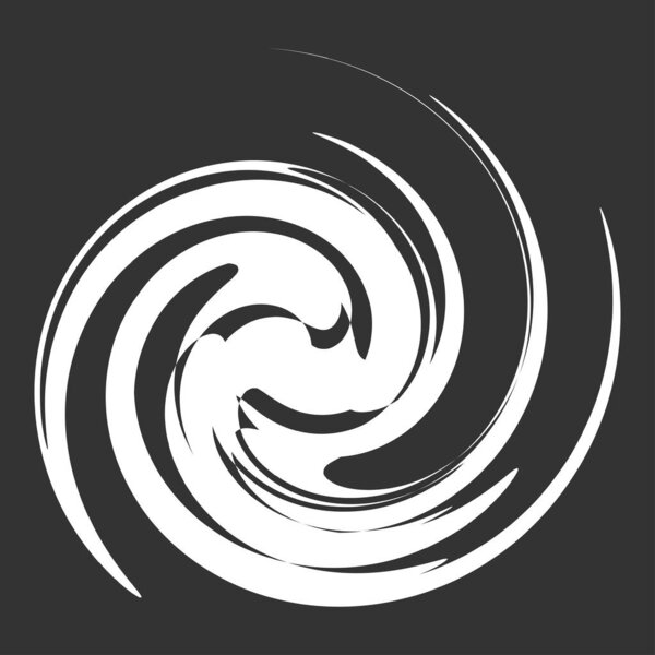 Curl, spiral, swirl, volute. Helix circular twirl