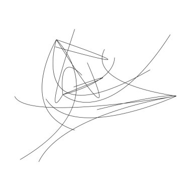 Rastgele kıvrımlı, kıvrımlı, karışık halatlar. Düğüm, düğüm, dalgalı çevre çizgileri