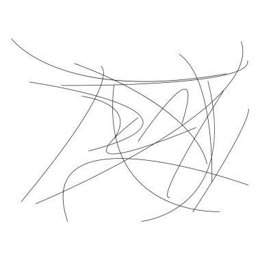 Rastgele kıvrımlı, kıvrımlı, karışık halatlar. Düğüm, düğüm, dalgalı çevre çizgileri