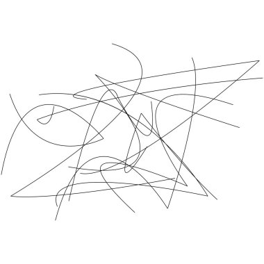 Rastgele kıvrımlı, kıvrımlı, karışık halatlar. Düğüm, düğüm, dalgalı çevre çizgileri