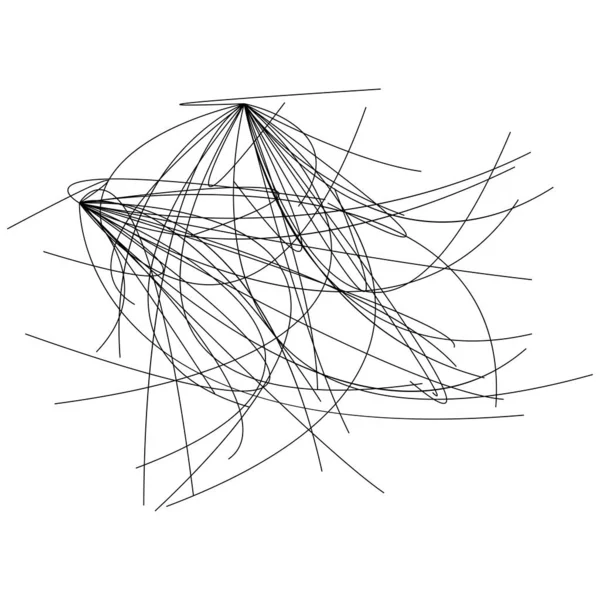 Rastgele Kıvrımlı Kıvrımlı Karışık Halatlar Düğüm Düğüm Dalgalı Çevre Çizgileri — Stok Vektör