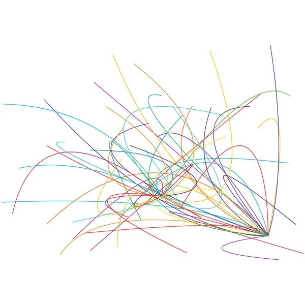 Curvas Aleatorias Estridentes Líneas Enredadas Nudo Bucle Líneas Onduladas Forma — Archivo Imágenes Vectoriales