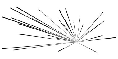 Dinamik, eksantrik dinamik çizgi roman patlaması, aksiyon çizgileri. Patlama, ışıltı, kıvılcım. Radyal, yayılan çizgiler hisse senedi vektör çizimleri, klip- sanat grafikleri.