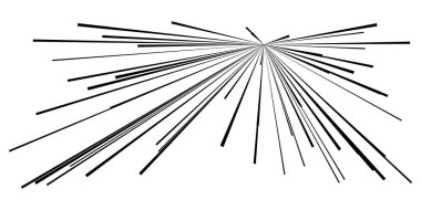 Dinamik, eksantrik dinamik çizgi roman patlaması, aksiyon çizgileri. Patlama, ışıltı, kıvılcım. Radyal, yayılan çizgiler hisse senedi vektör çizimleri, klip- sanat grafikleri.