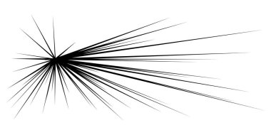 Dinamik, eksantrik dinamik çizgi roman patlaması, aksiyon çizgileri. Patlama, ışıltı, kıvılcım. Radyal, yayılan çizgiler hisse senedi vektör çizimleri, klip- sanat grafikleri.