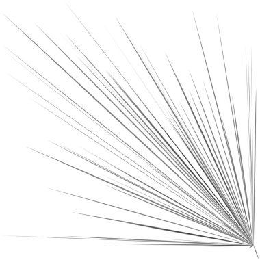Radyal, yayılan dinamik ışınlar, ışınlama hatları. Yıldız patlaması, güneş patlaması elementi. Parlatıcı, ışıltı efekti. Parıltı, parıltı, parıltı, parıltı tasarımı
