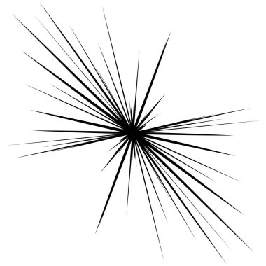 Radyal, yayılan dinamik ışınlar, ışınlama hatları. Yıldız patlaması, güneş patlaması elementi. Parlatıcı, ışıltı efekti. Parıltı, parıltı, parıltı, parıltı tasarımı