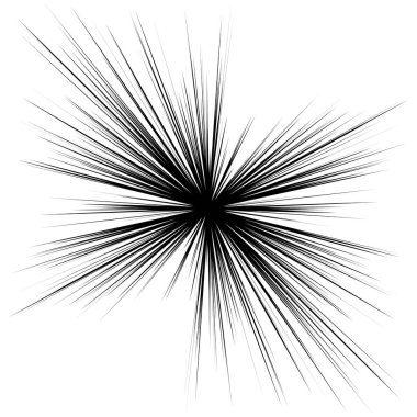 Radyal, yayılan dinamik ışınlar, ışınlama hatları. Yıldız patlaması, güneş patlaması elementi. Parlatıcı, ışıltı efekti. Parıltı, parıltı, parıltı, parıltı tasarımı