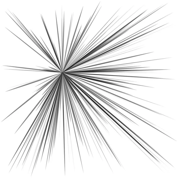 Radiaal Straalt Dynamische Stralen Uit Straalt Lijnen Sterrensprong Zonnestraal Element — Stockvector