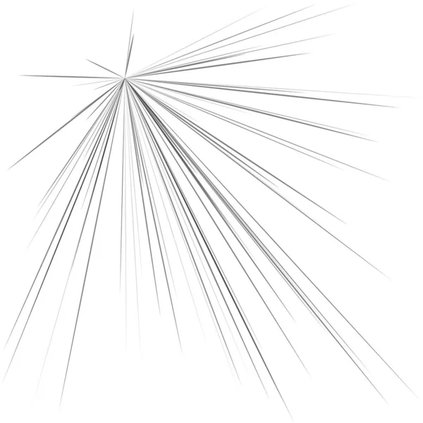 Radial Irradiando Raios Dinâmicos Vigas Linhas Starburst Elemento Sunburst Brilho — Vetor de Stock