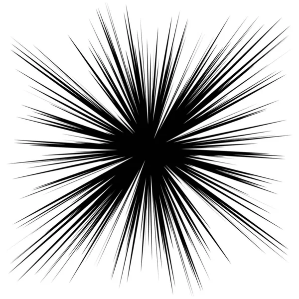 Radiaal Straalt Dynamische Stralen Uit Straalt Lijnen Sterrensprong Zonnestraal Element — Stockvector