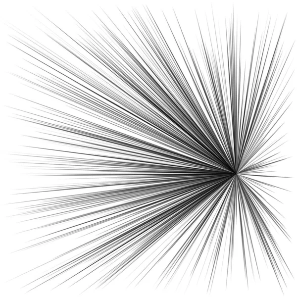 Radiali Raggi Dinamici Irradianti Linee Raggi Starburst Elemento Sunburst Lucentezza — Vettoriale Stock