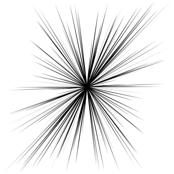 Rayos Dinámicos Radiales Radiantes Líneas Rayos Explosión Estelar Elemento Explosión — Archivo Imágenes Vectoriales