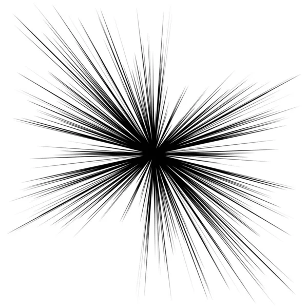 Radiale Dynamische Strahlen Strahllinien Starburst Sunburst Element Glanz Glanz Glanz — Stockvektor