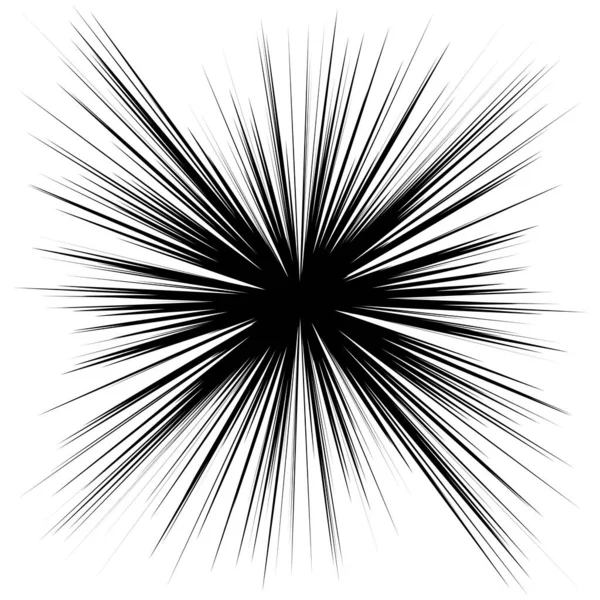 Radiella Utstrålande Dynamiska Strålar Strålar Linjer Starburst Solbrännarelement Gloss Glans — Stock vektor