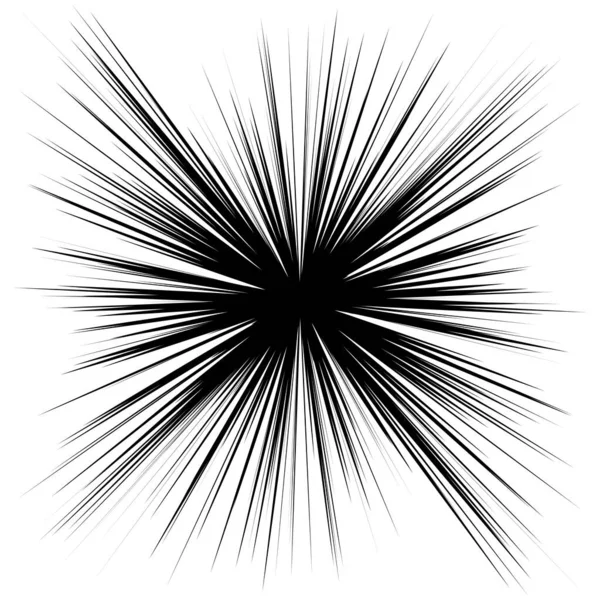 Radiaal Straalt Dynamische Stralen Uit Straalt Lijnen Sterrensprong Zonnestraal Element — Stockvector