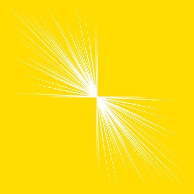 Radyal, yayılan dinamik ışınlar, ışınlama hatları. Yıldız patlaması, güneş patlaması elementi. Parlatıcı, ışıltı efekti. Parıltı, parıltı, parıltı, parıltı tasarımı