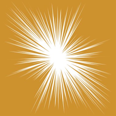 Radyal, yayılan dinamik ışınlar, ışınlama hatları. Yıldız patlaması, güneş patlaması elementi. Parlatıcı, ışıltı efekti. Parıltı, parıltı, parıltı, parıltı tasarımı