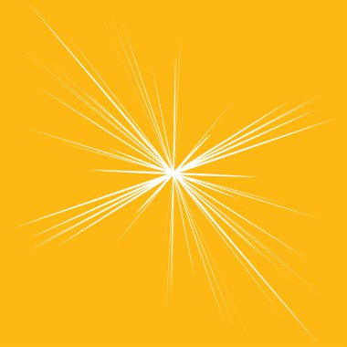 Radyal, yayılan dinamik ışınlar, ışınlama hatları. Yıldız patlaması, güneş patlaması elementi. Parlatıcı, ışıltı efekti. Parıltı, parıltı, parıltı, parıltı tasarımı