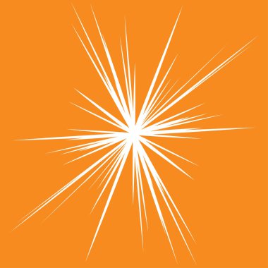 Radyal, yayılan dinamik ışınlar, ışınlama hatları. Yıldız patlaması, güneş patlaması elementi. Parlatıcı, ışıltı efekti. Parıltı, parıltı, parıltı, parıltı tasarımı
