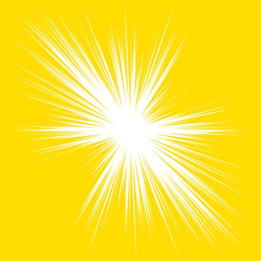 Radyal, yayılan dinamik ışınlar, ışınlama hatları. Yıldız patlaması, güneş patlaması elementi. Parlatıcı, ışıltı efekti. Parıltı, parıltı, parıltı, parıltı tasarımı