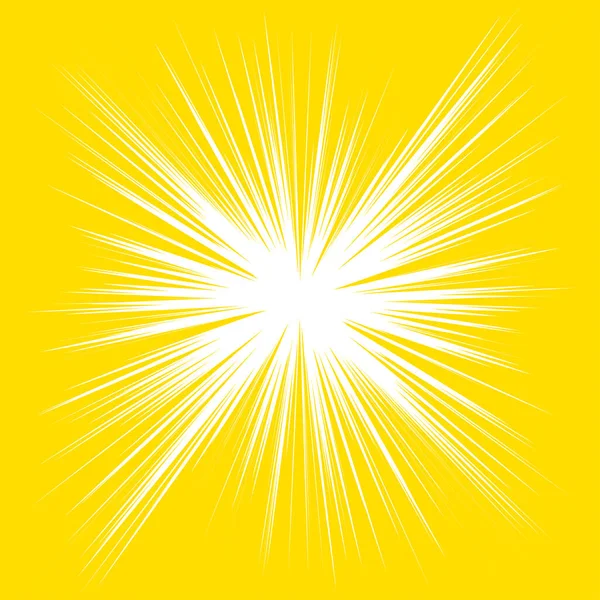 Radyal, yayılan dinamik ışınlar, ışınlama hatları. Yıldız patlaması, güneş patlaması elementi. Parlatıcı, ışıltı efekti. Parıltı, parıltı, parıltı, parıltı tasarımı