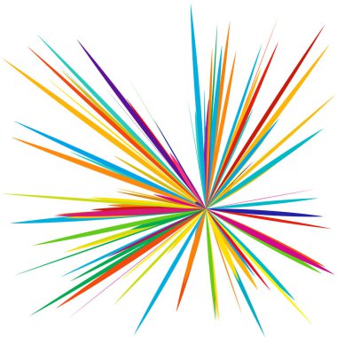 Radyal, yayılan dinamik ışınlar, ışınlama hatları. Yıldız patlaması, güneş patlaması elementi. Parlatıcı, ışıltı efekti. Parıltı, parıltı, parıltı, parıltı tasarımı