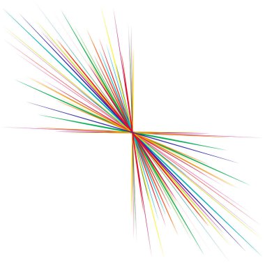 Radyal, yayılan dinamik ışınlar, ışınlama hatları. Yıldız patlaması, güneş patlaması elementi. Parlatıcı, ışıltı efekti. Parıltı, parıltı, parıltı, parıltı tasarımı