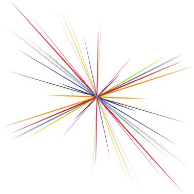 Radyal, yayılan dinamik ışınlar, ışınlama hatları. Yıldız patlaması, güneş patlaması elementi. Parlatıcı, ışıltı efekti. Parıltı, parıltı, parıltı, parıltı tasarımı