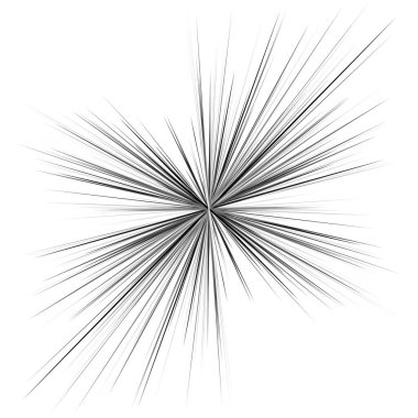 Radyal, yayılan dinamik ışınlar, ışınlama hatları. Yıldız patlaması, güneş patlaması elementi. Parlatıcı, ışıltı efekti. Parıltı, parıltı, parıltı, parıltı tasarımı