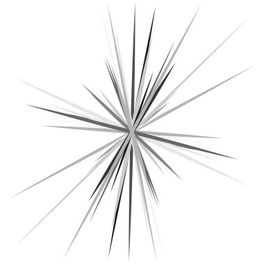 Radyal, yayılan dinamik ışınlar, ışınlama hatları. Yıldız patlaması, güneş patlaması elementi. Parlatıcı, ışıltı efekti. Parıltı, parıltı, parıltı, parıltı tasarımı